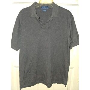 Biltmore Men’s Medium Gray Button-Up Collared Polo 100% Cotton Shirt